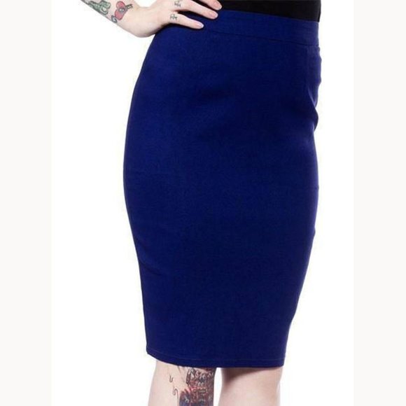 Sourpuss Dresses & Skirts - Essential Pencil Skirt Navy Blue 3XL Rockabilly Pinup